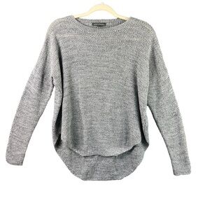 Don't Ask Why Sweater Gray Crew Neck High Low Hem Lightweight Women's Size S